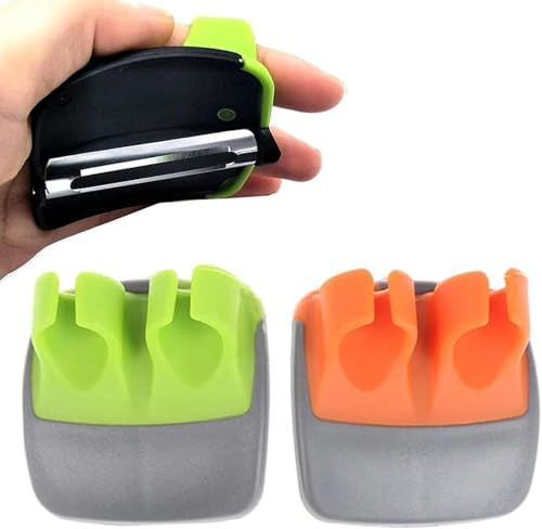 2 Pcs Hand Vegetable Peeler Palm Peeler Rubber Finger Grips,Silicone Finger Grips Kitchen Gadget,Comfortable to Peel Pumpkin,Carrot,Cucumber,Potato and More