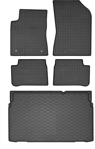 Passgenaue Kofferraumwanne und Gummifußmatten geeignet für Citroen C3 Aircross ab 2017 + Gurtschoner