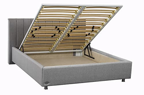 ES Design 08 Polsterbett Antony mit 5 Jahren Garantie, EIN hochwertiges Bett, Exklusiv 5 Zone Lattenrost und Stauraum (200 x 200 cm)