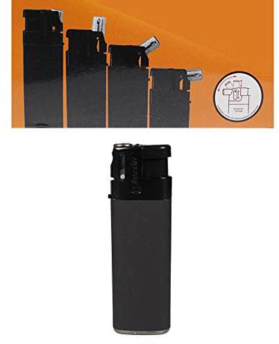 Mechero modelo Sidekick Rubber Black como encendedor normal o pipa, 3 posiciones ajustables 0, 45 y 90 grados, superficie suave al tacto sedoso (goma negra – 1 mechero)