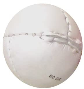 Lisaro Wurf Ball Leder 200 gr. oder 80 gr Wurfball – Schlagball ideal für Bundesjugendspiele (80 gram Weiss)