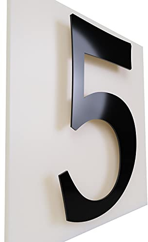 Siffror för hem/husnummer 30 cm svart glänsande aluminium (5)