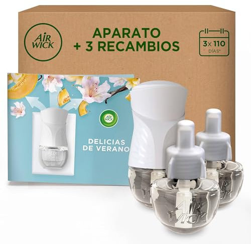 Air Wick Désodorisant Maison Kit Diffuseur Electrique + 3 Recharges Parfum Délices d’été x 19 ML
