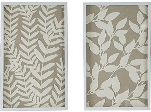 A and B Home 82889 31.5 H Rectangular-Shaped White Paper/Glass Shadow Box Decor (Set of 2) Wall Art