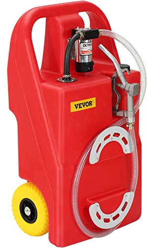 VEVOR Réservoir de carburant 32 gallons réservoir de stockage de carburant portable sur roues, pompe de transfert 12 V CC 140 W pour diesel uniquement avec tuyau 4 m, 40 L/min, pour camions, bateaux