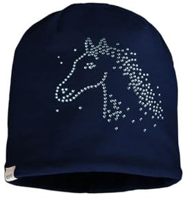 maximo Mini Girl-Beanie, Horse Studs, Vollfutter 47/-49 Navy