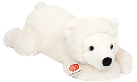 Teddy Hermann 91547 Eisbär liegend 45 cm, Kuscheltier, Plüschtier mit recycelter Füllung