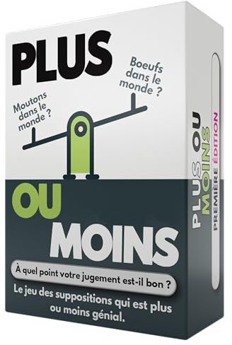 More or Less: Plus ou Moins | Version Française | Jeux de Cartes Amusants pour Les Adultes & Les Enfants |