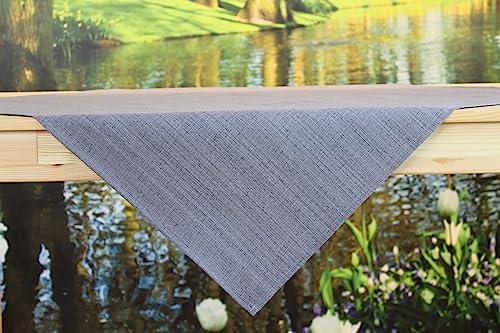 KAMACA Outdoor Tischdecke für innen und außen Gartentischdecke Moderne Textile Decke für das ganze Jahr fleckabweisend schmutzabweisend unifarben (anthrazit Leinenoptik, Tischdecke 85x85 cm)