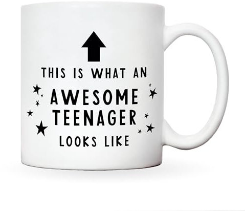 Manta Makes 10oz White Ceramic Teenage Boy & Girl Mug, Perfect for Christmas, Birthdays, or Special Occasions