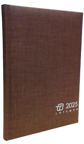 Tagesplaner 2024 Intempo 15 x 21 cm A5 kariert Kunstleder Braun Büro Friseur Restaurant + Stift und Lesezeichen