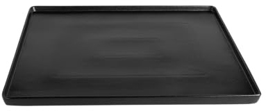 Sallys Servierplatte eckig 44 x 38 cm aus hochwertigem, widerstandsfähigem Porzellan - Servierteller (Schwarz)