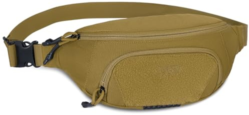 1TG Tactical Bauchtasche Herren, 1000D Nylon Damen Hüfttasche Outdoor Taktische Gürteltasche Crossbody Bag Brusttasche für Radfahren, täglich, Klettern, Outdoor-Sportarten, Coyote Braun