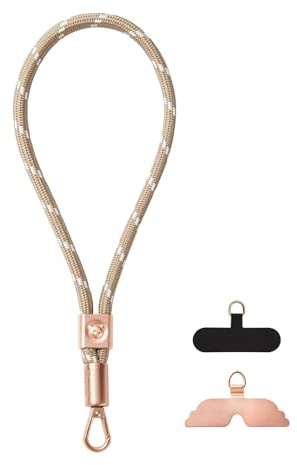 GOODAYY Cordino Telefono da Polso, Cordino per Cellulare Elastico Regolabile Cinturino da Polso del Telefono con Patch Linguetta in Metallo e Nylon, Cordino Universale del Telefono (Grigio chiaro)