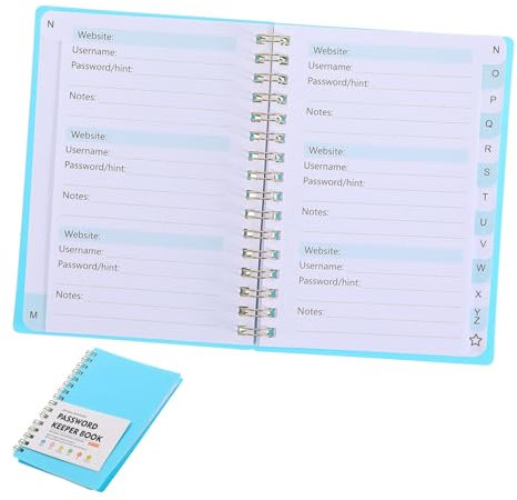 DIYEAH Passwortbuch A6 Mit Spiralbindung Passwort Manager Mit Alphabetischen Registern Hardcover Adressbuch Tintenfestes Papier Für Schnellen Zugriff Notizbuch Für Persönliche Daten Und Websites