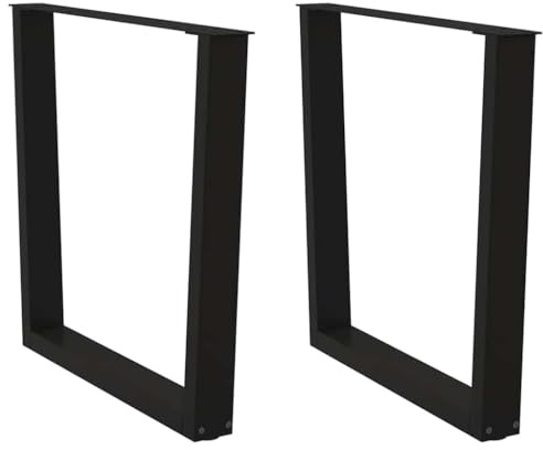 vidaXL Esstisch Beine V-Form 2 Stück Schwarz 90x(72-73,3) cm Stahl