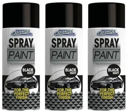 YSAMAX 400ml Matt Black Car Spray Paint, Fast-Drying, Provides Elegant And Professional Look, Excellent Resistance To Fading, Chipping, And Scratching, (3PCS)