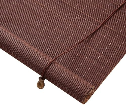 85% Blackout Retro Bamboo Blinds for Windows Shutters 50 80 90 100 120 140 150 160 180cm Wide Outdoor Bamboo Roller Blinds Anti-UV for Patio Porch Garden Kitchen Roman Blinds Shades Easy to Install(Ma