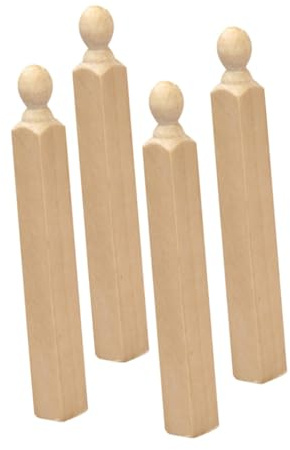 INOOMP 4Pièces Miniatures Pilliers Bois pour Maison de Poupée Accessoires DIY pour Escaliers et Décorations de Scènes Miniatures