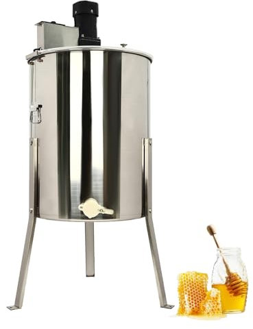 WUCIOA Extracteur de Miel électrique, centrifugeuse à Miel à 8 Cadres en Acier Inoxydable avec Couvercle Transparent, Vitesse réglable, Extraction Facile des nids d'abeilles, équipement
