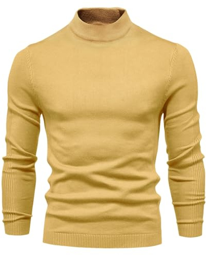 Genérico Jersey Hombre Cuello Cisne, Jersey De Hombre De Invierno, con Cuello De Tortuga Cálida Suéter De Manga Larga Color Sólido Básico Cuello Alto Suéteres Suaves Otoño Invierno Tops