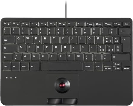 Perixx PERIBOARD-526 IT, Mini-USB-Tastatur mit Trackball - Scherentasten X Type - 11,18 x 7,17 x 1,1 Zoll - 2 integrierte USB-Hubs - Italienisches IT-Layout