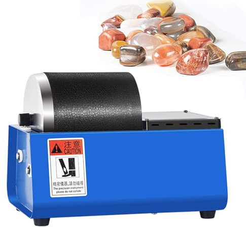 Mini lucidatrice per pietre, macchina per burattatura, macchina professionale per burattatura con tamburo da 2,5 kg, vibrazione uniforme per lucidare pietre, monete e altri utensili
