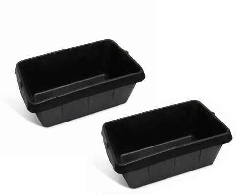 Horse Feeding Tub Rubber Trough 30L x2 (Equestrian Feed Animal Water Bucket)