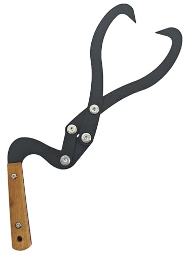 Duradero | Resistente al óxido | Pinzas de leña con acción de pinza | Chimenea | Accesorio para fogatas y fuegos al aire libre | Fireside