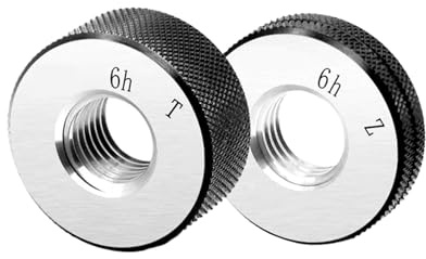 HKEJSJWA Calibrador de Anillo de Rosca M31-M60 con tolerancia de 6h, 2 Piezas/Juego, Pasa/NO Pasa, Calibre M31, M34, M36, M38, M40, M42, M45, M48, M50, M55, M60, Distancia de Rosca 0,5(M36X0.5 6h)
