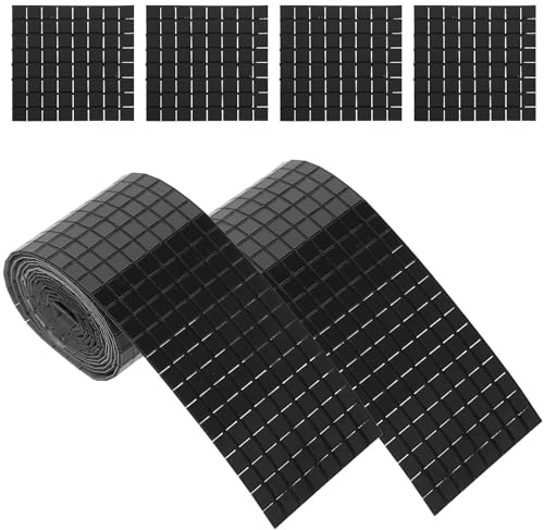FOMIYES Autocollants Muraux Mosaïque Miroir 12 Pcs Carreaux Autocollants en Verre 4x50 Cm Chaque Tesselle 5x5 Mm DIY Décoration Intérieure la Cuisine Salle de Bain