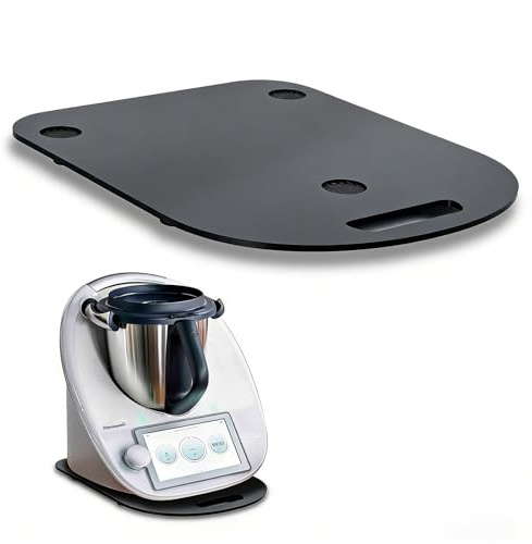 Romon Tavola Scorrevole per Bimby TM6, TM5, Accessori Bimby in Acrilico Nero, Facile da Spostare, con Piedini in Gomma, Adatto per Thermomix TM6 e TM5