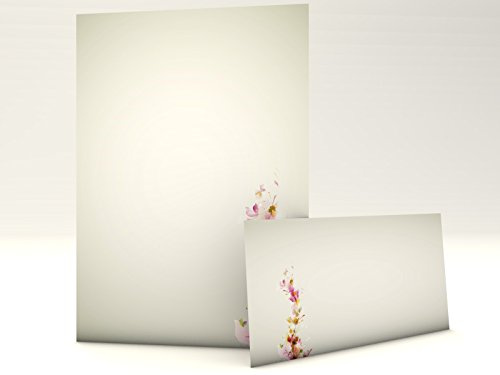 Motivpapier Set mit Umschlag Colours 20 Blatt A4 und 20 passende Kuverts