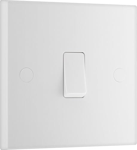 BG Electrical Single Intermediate Wall Light Switch, Square Edge, Nexus 900 Series, White Moulded, 20A, 16AX, 913