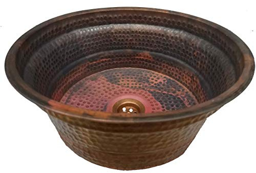 Virgin Copper Bathroom Vanity Sink Rustic Bath Kitchen Prep Wash Bowl Washbasin Antique basin Washroom Toilet Fixture Hand Hammered Washing Lavatory
