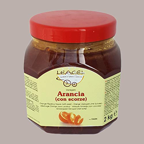 Variegato Salsa Gusto Arancia con Scorze Leagel - 2 Kg - Ideale per Gelato Dessert
