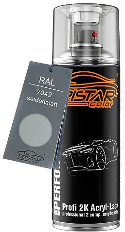 TRISTARcolor RAL 7042 Verkehrsgrau A seidenmatt 2K-Acryl-Lack Spraydose | Sprühdose 400 ml, schnelltrocknend