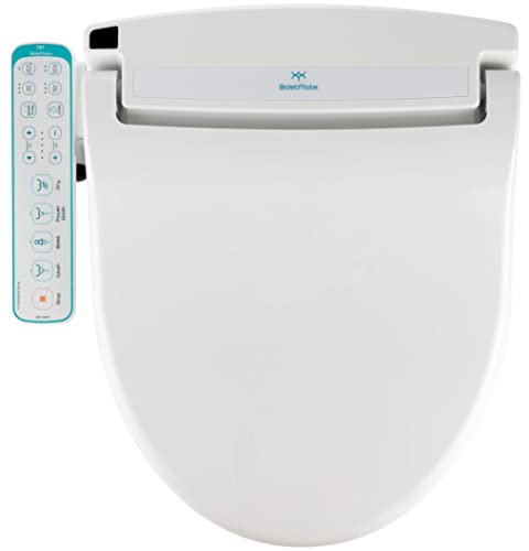 BidetMate 1000 Series Electric Smart Toilet Bidet Seat with Heated Water, Side Control Panel, and Warm Air Dryer - Self-Cleaning - Perfect for a Smart Home Kit or Smart Home Accessories - Round