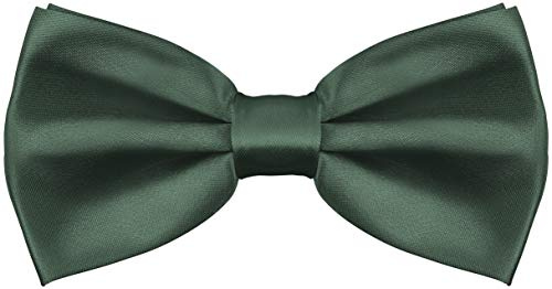 Balinco – Edle Fliege für Herren in Seidenoptik mit Hakenverschluss 12,5x6,5 cm – Papillon vorgebunden & in der Länge verstellbar – Perfekt für Anzug, Smoking, Hochzeit, JGA, Karneval (Dunkelgrün)