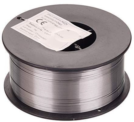TECHNIC Alambre de soldadura MIG/MAG con núcleo fundente Bobina de 1 kg Diámetro del alambre 0,8 mm Sin gas Corriente de soldadura 40-100 A Voltaje de soldadura 12-16 V
