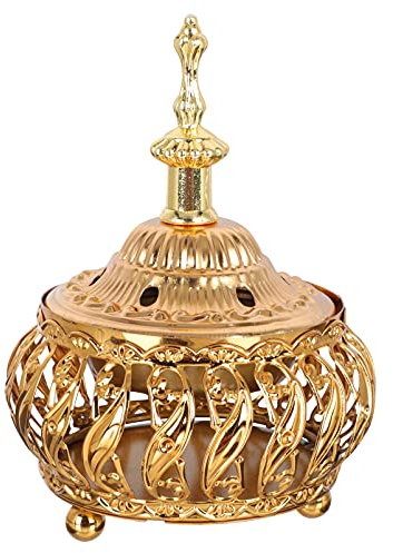 Cabilock Vintage Tibetischen Weihrauch Brenner Halter Nahen Osten Arabischen Metall Weihrauch Brenner Duft Stand für Sticks Spulen Ornament Dekoration Goldene