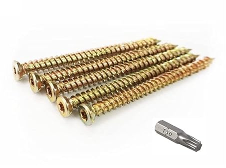 Easy Drive Betonschrauben, Senkkopf, 7,5 x 120 mm, inklusive Torx-Bit, 20 Stück