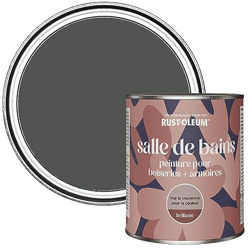 Rust-Oleum Dark Grey Moisture Resistant Bathroom Wood and Cabinet Paint in Gloss Finish - Graphite 750ml