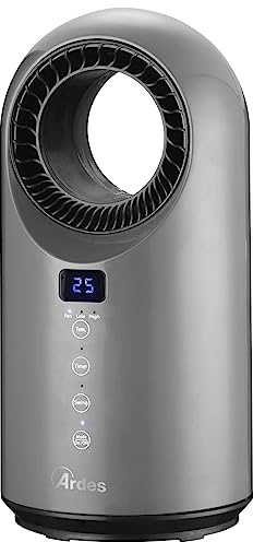 ARDES - AR4P04RG CYCLOP GRAY Termoventilador Cerámico Bladeless Oscilante 1500W - termoventilador Sin Palas Programable Temporizador 12 Horas - Termoventilador Silencioso Smart con pantalla LED Táctil