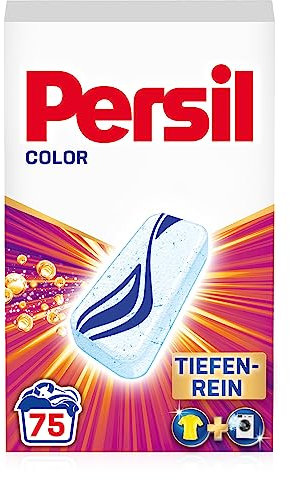 Persil Power Bars Color Waschmittel (75 Waschladungen), vordosiertes Buntwaschmittel mit biologisch abbaubarem Schutzfilm, für reine Wäsche & hygienische Frische für die Maschine