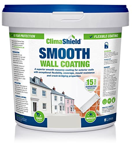 SmartSeal Climashield Smooth Wall Coating - Wessex Stone, 5L - Outdoor Wall Paint & Coating - Waterproofing Exterior Wall Paint, 15 Year Protection for Brick, Stone, Concrete & Rendered Walls