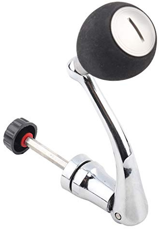 Alomejor Metalldrehbare Angelrolle Power Handle Grip Kurbelarmrolle Klappknopf Ersatzteile Schwarz für Angelrolle