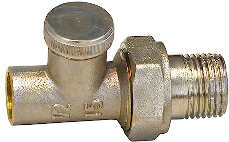 Sanitop-Wingenroth Heizkörper-Lötrücklaufverschraubung, Typ 1/2“ x 15 mm, Durchgangsform, absperr- und regulierbar, Messing, 274692