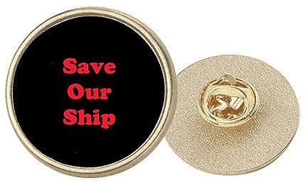 Original Intention Help Art Deco Brosche, rund, Metall, goldfarben, M, Metall