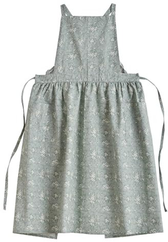 SAFWEL Personalisierte Design-Schürzen, einfach zu tragende Schürzen, Schürzen mit gekreuzten Trägern auf der Rückseite for Kochen, in der Küche, Backen, tolle Geschenkidee (Color : Green)